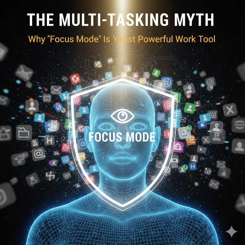 The Multi-Tasking Myth: Why “Focus Mode” Is Your Most Powerful Work Tool.